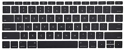 MMOBIEL Set completo di tasti di ricambio per tastiera americana compatibile con MacBook Pro Retina 13 15 A1989 A1990 A1932 (nero)