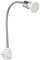 ledscom.de Steckdosenlampe LESCH Leselampe Schwanenhals Schalter Chrom + GU10 LED Lampe warmweiß 3-Stufen Dimmen: max. 500lm