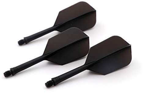 CUESOUL ROST Integrated Dart Shaft and Flights Medium,Black Slim Shape,Set of 3