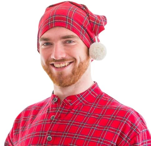 Lee Valley, Ireland Herren Men's Night Cap Hut, Rotes Tartan-Muster, Large