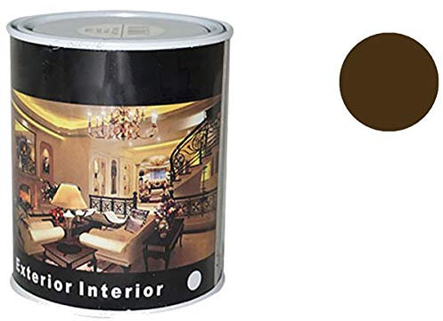 H HANSEL HOME Pintura Esmalte al Disolvente para Madera y Metal, Pintura Alquidica de Rápido Secado para Superfícies Interiores y Exteriores(Pardo, 375 ML)