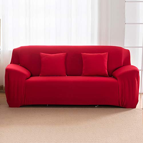 HONGBI Moderne Einfache Elastischer Sofabezug,Stretch Sofa-Überwürfe Sofahusse Couchbezug Sofabezüge Sofa überzug Einfarbige All-Inclusive Sofa Abdeckung Sesselbezug,Hussen für Sofa,Couch C 3 Sitzer