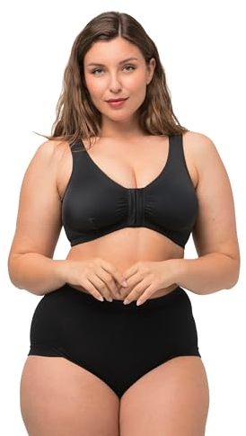 Ulla Popken Damen Bustier, Cup C/D BRA, schwarz, 130D
