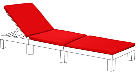 Gardenista Liegenauflage,Auflage für Gartenliege 194 x 66 x 5 cm,Auflagen für Deckchair,Polsterauflage für Sonnenliege Strandliege,Kissen für Liegestuhl Bezug der Kissen abnehmbar (Rot)