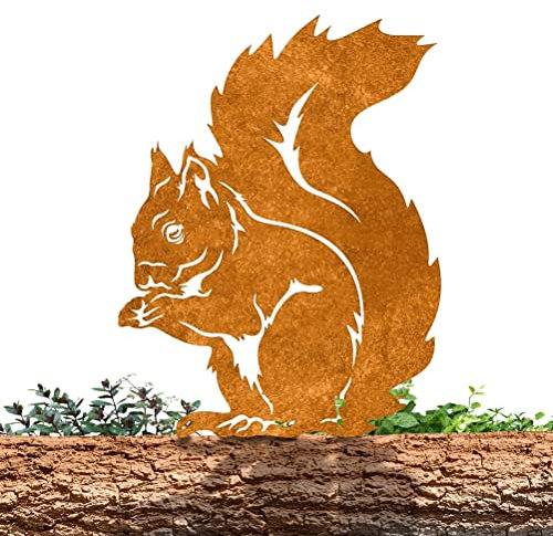 Stahldesign Edelrost Eichhörnchen zum Schrauben, tolle gartendeko aus Rost-Metall, deko rostoptik, Rostfiguren Tiere, rostfiguren Garten, Rostdeko, Gartendeko Rostoptik, Gartenstecker aus Edelrost