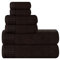 GLAMBURG Ultra Soft 6er-Pack Baumwoll-Handtuch-Set, enthält 2 übergroße Badetücher 70 x 140 cm, 2 Handtücher 40 x 60 cm und 2 Waschbetten 30 x 30 cm, Umweltfreundlich und 100% recycelbar, Braun