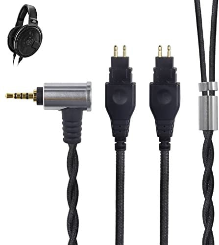 okcsc HDB2 Replacement Upgrade Headphone Cable with 2.5mm Balanced L Plug,4 Core OFC Silver Plated Audio Cord for Sennheiser HD650 HD600 HD580 HD565 HD545 HD525 HD414 HD25 HD6XX Headphone 1.5M/4.9ft