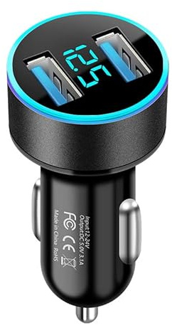 Ziyan 3100mA Zigarettenanzünder KFZ Auto Ladegerät Ladeadapter 2X USB Digital Lader