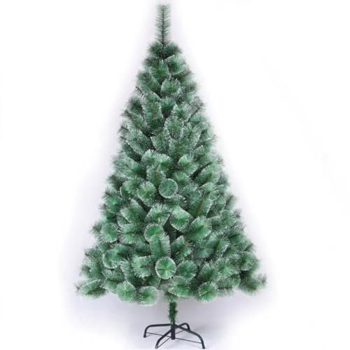 Árbol de Navidad Nevado 180 cm Altura Navideño Verde Soporte de Pie Metálico - Medidas 90-180 cm Fácil Montaje