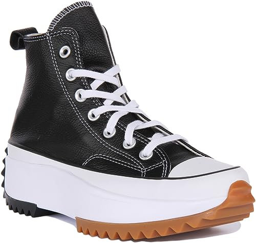 CONVERSE Women's Run Star Hike Sneaker, Black White Gum, 5 UK