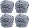 Strickwolle 4 x 100 g, mehrfarbiges Strickgarn zum Häkeln, weiches, klobiges Garn für Garnprojekte, Plüschbälle, handgefertigte Taschen, Pullover Schuhe Mützen Pullover Decken Schals