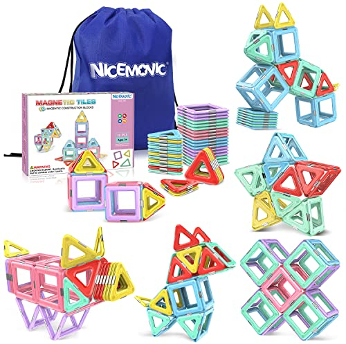 NICEMOVIC Magnetisches Bauspiel, 36 Bausteine, magnetisch, für Kinder, Spielzeug für Jungen und Mädchen, 3, 4, 5, 6 Jahre, Montessori Lernspiele, 3 Jahre, Geschenke