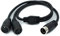 System-S DIN Y Kabel 50 cm 5 polig Stecker zu 2X Buchse Stereo MIDI Adapter in Schwarz