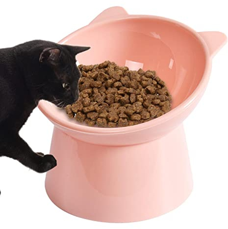 Bavokon Gamelle Ergonomique pour Chat - Surélevée, Incline, Réduit la Pression du Cou, Facile à, pour Chats et Petite Taille