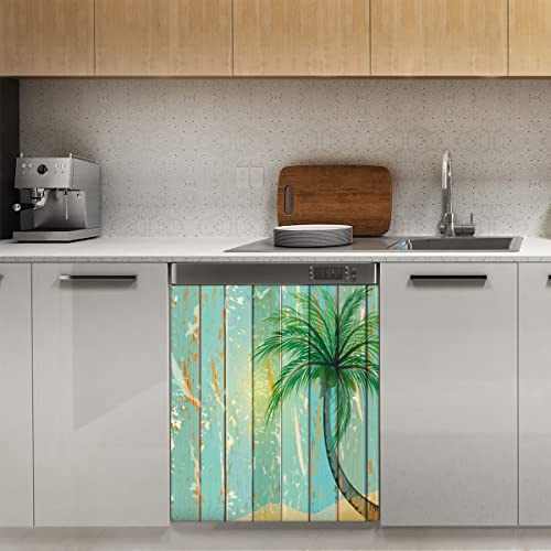Cubierta magnética de madera para lavaplatos, panel magnético de madera tropical, panel de decoración magnético para puerta de refrigerador y cocina, 23 x 26 pulgadas