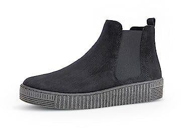 Gabor Damen Chelsea Boots, Frauen Stiefeletten,Wechselfußbett,Best Fitting,Schlupfstiefel,flach,Stiefel,Bootee,Pazifik(anthrazit),38 EU / 5 UK