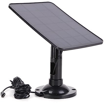 Fiorky Pannello solare da 20 W, caricabatteria for telecamera di sicurezza IP da 5 V Regolatore di tensione Caricatore da pannello solare monocristallino Micro USB/Tipo-C Staffa regolabile