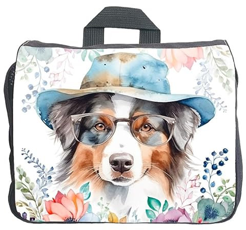 Cadouri Hundezubehörtasche mit Australian Shepherd - Aufbewahrungstasche mit Hunderasse für Hundebesitzer - originelles Geschenk - handgefertigt