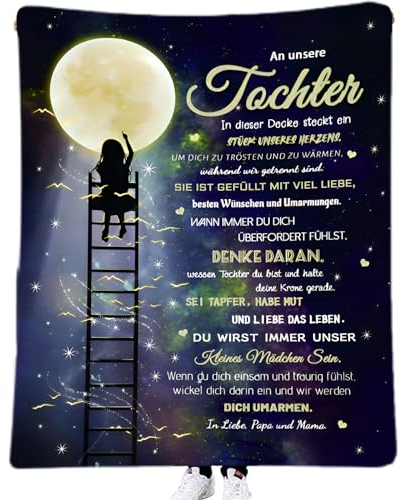 ZQYMM Personalisierte Decke Tochter Geschenke von Mama und Papa, Eltern Tochter Geschenke, Kuscheldecke Flauschige, Witziges Geburtstagsgeschenk für Unsere Tochter, 18 Geburtstag Mädchen