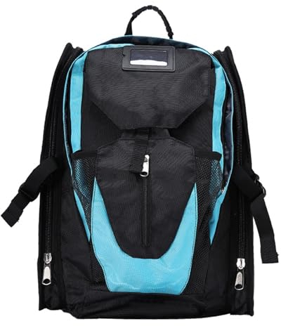 perfk Rollschuh-Rucksack, Skate-Schuhe, Tasche, Organizer für Kinder, Inline-Skating-Tasche, Schlittschuh-Träger für Eiskunstlauf-Skischuhe, Blau groß