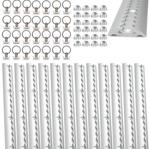 Joparri 12 x 1 m de aluminio para aerolíneas redondo semicircular, color plateado anodizado, juego de iniciación con 10 accesorios sencillos de aluminio y 8 tapas de aluminio perforadas, para camiones