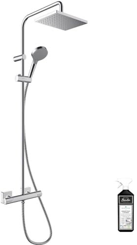 Colonne de douche thermostatique HANSGROHE Vernis Shape 230 EcoSmart Chromé + nettoyant Briochin