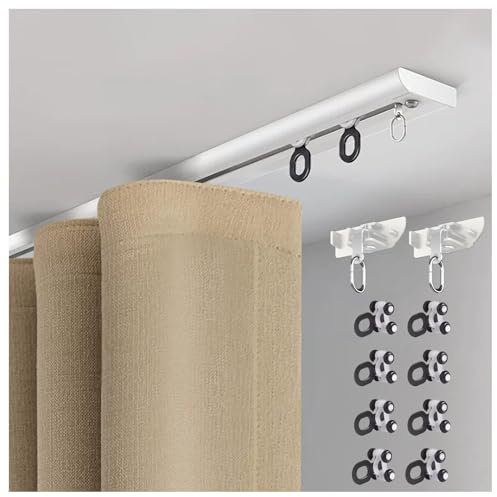 Vorhangschiene Gardinenschiene Gardinenstange Decke Sichtschutz-Vorhangschienen-Set Für Fenster, Krankenhäuser / Kliniken Raumtrenner Wohnungen Raumtrenner, Einspurig Vorhangstange ( Color : Punched h