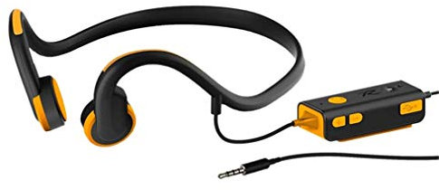 DESAV Wired Bone Conduction Headphones (3.5Mm), Open Ear Sports Headphone, with IP8 Waterproof Sweatproof And Noise Reduction Microphone, for Running, Fitness,Orange