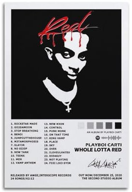 PALUCI Playboi Carti Poster, Albumcover, Poster, Leinwand, Foto, Schlafzimmer, Musikposter, Album, Vintage-Musikposter und Kunstdrucke, dekoratives Geschenk für Zuhause, 30 x 45 cm, ungerahmter Stil