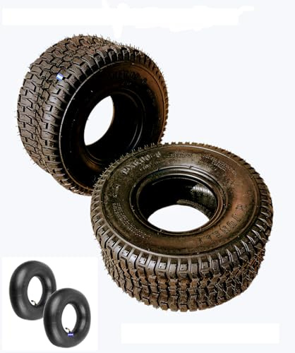 2 x Reifen 2x Schlauch 15x6.00-6 4PR Aufsitzmäher Rasentraktor Schneeräumer