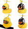 INHEMING 4 Stück Gelbe Ente Auto Ornament, Ente mit Helm ,Ente Fahrrad Bell ,Gelb Ente mit Propeller ,für Auto, Büro, Schlafzimmer
