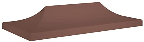 Homgoday Toldo para exteriores, techo para carpa para fiestas, 6 x 3 m, color marrón, 270 g/m², tela de repuesto para toldos exterior, lona parasol para toldos, toldos para terraza, exterior, jardín