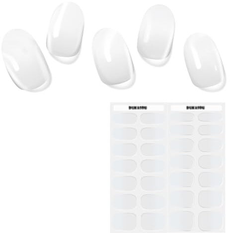 Nagelfolie UV Härtend - 28 Stück Nagelfolie UV Gel Nagelfolien Selbstklebend French Nail Sticker UV Gel Folien Nagellack Aufkleber DIY für Damen(Jelly White Ombre)