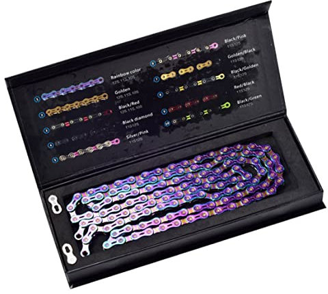 Peosaard Universal Fahrradkette MTB -Kette 9 Variable Geschwindigkeitsrad -Ersatzzubehör lila, Fahrradkette