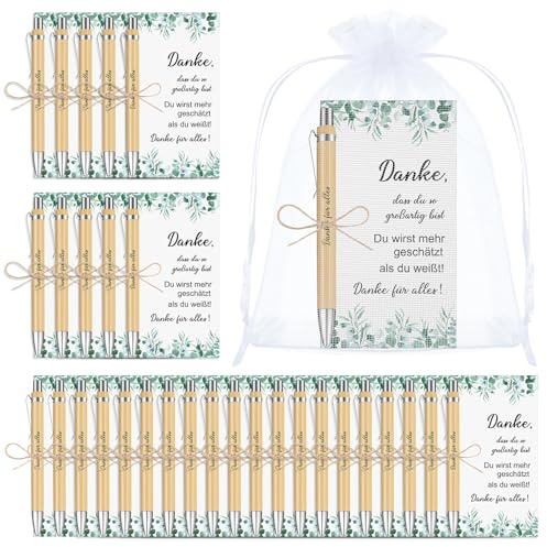 Tenare 30 Sets Kleine Dankeschön Geschenk für Kollegen Danke Kugelschreiber | Dankeschön Kugelschreiber, Danke für Alles Kugelschreiber Holz, Dankeskarte, Abschiedsgeschenk für Kollegen, Schüler