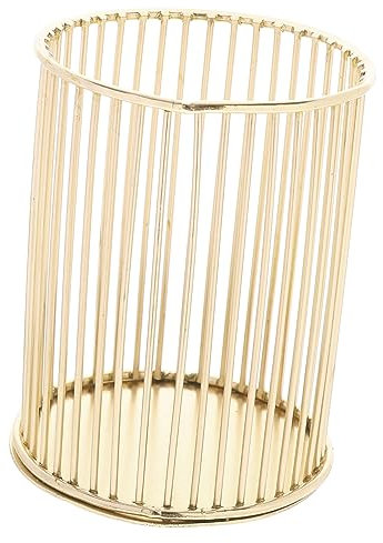 Sewroro Dekorativer Stiftehalter Aus Goldfarbener Organizer Für Schreibtisch Und Make-up Eleganter Und Stabiler Bleistifthalter Für Bürobedarf Und Kosmetik Für Jeden Arbeitsplatz