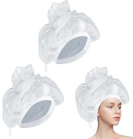 VARKAGE 2 Stück Haar Handtuch Lange Haare, Net Trockenhauben für Lockiges Haar, Wiederverwendbare Handtuch Kopf Turban für Frauen und Mädchen