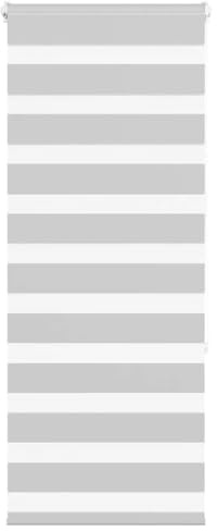 vidaXL Doppelrollo Hellgrau 55x150 cm Stoffbreite 50,9 cm Polyester