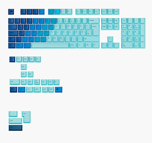 Glorious Gaming - Touches GPBT Gradient - Capuchons pour Claviers Mécaniques (Ocean), ineffaçables, pour claviers mécaniques Custom aux formats 100, 75, 65 et 60%, Disposition Allemande QWERTZ