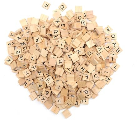 DEANKEJI 500 Stück Scrabble Buchstaben Holz, Holzbuchstaben Klein Wird | Buchstaben Holz A bis Z Alle Haben Nummerierung, 20x18x5mm, Buchstaben Holz Geeignet für Kunsthandwerk Verwendet und DIY