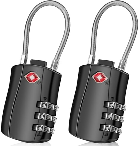 2 Pack Padlocks with Code, Luggage Suitcase Locks, 3-Digit Security Suitcase Locks Combination for Gym Locker, Briefcase, Backpack, Laptop Bag