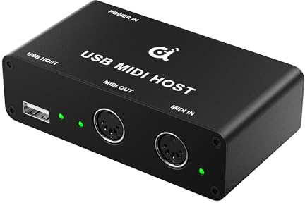 DigitalLife BridgeCore Serie | Eigenständige USB-MIDI-Host-Bridge Box, 1-In/1-Out, 5-Pin-DIN, LED, Metall – Für Anfänger, Studiomusiker & Live-Performer 【Schwarz, Gebraucht – Wie Neu】