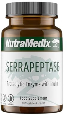 NutraMedix Serrapeptase with Inulin – 60 Vegetable Capsules | Non-GMO, Gluten-Free, Dairy-Free