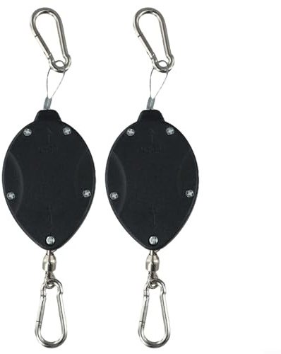 Yuanpgky 2PCS Plant Pulleys for Hanging Plants with Auto Raise and Pull Down Function, Heavy Duty Retractable Plant Hangers for Garden Baskets Pots Bird Feeders