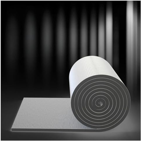 Dämmmatte mit Alubeschichtung Selbstklebend ECM-geprüft Auto Schallschutzmatte Feuchtigkeitsfest, Feuerfest Dämmung Isolierung Schallschutz,für Wand,Dach,Dachboden(30MM(THK),1*6m/3.2*19.7ft)