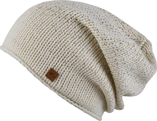 CHILLOUTS Aileen Hat Wintermütze in Creme Gold Metallic | Beanie Mütze