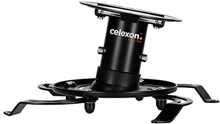 celexon universal projector ceiling mount PDH130 black | tiltable & swivelling projector mount with 360° rotation and 13 cm ceiling distance | max. load capacity 15 kg