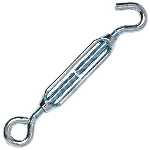 Galvanised Large Hook To Eye Turnbuckle - 3/8 M10 10mm Wire Rope Cable Tensioner