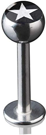 viva-adorno 1,2 x 8mm Lippen Piercing Stecker Labretstecker 316L Chirurgenstahl 20 Verschiedene Motive Picture Logo Z379
