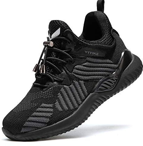 VITIKE Kinder Turnschuhe Jungen Sport Schuhe Mädchen Kinderschuhe Sneaker Outdoor Laufschuhe,8 Alles Schwarz,39 EU
